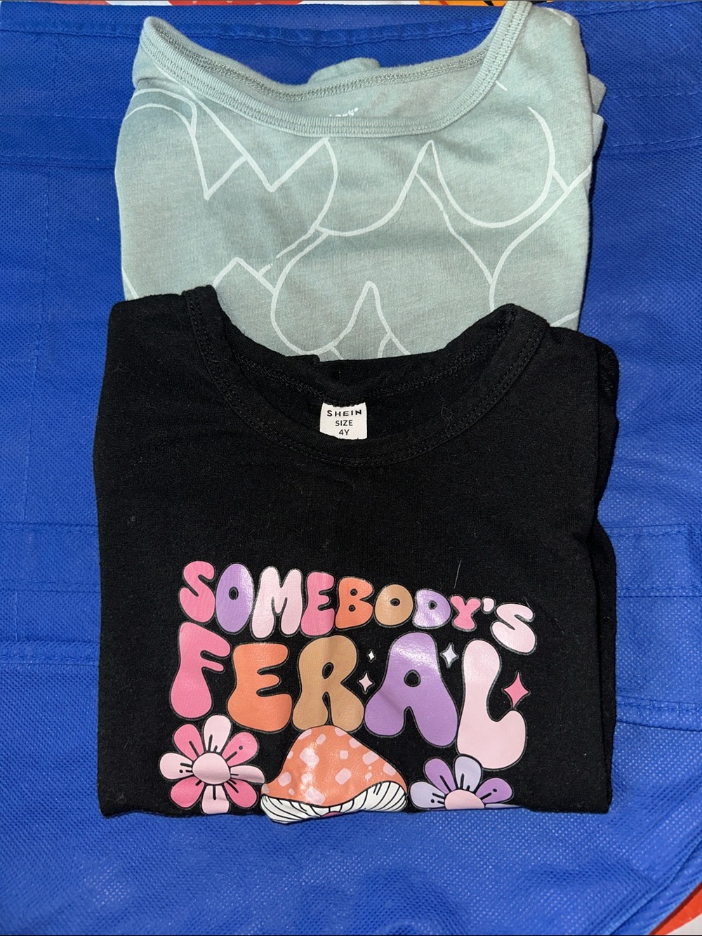 Carter's Sage Heart Tee & Black 'Somebody's Feral' Graphic Tee (2-Pack)